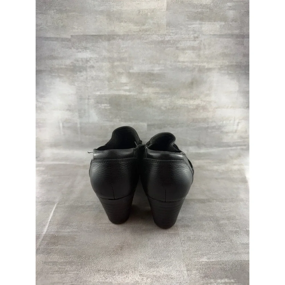 Clarks Maypearl Daisy Black Leather Ankle Boots 261388094070 Women Sz 9.5 M